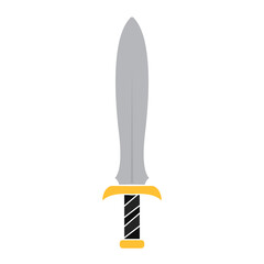 Isolated silver sword gold medieval war icon- Vector