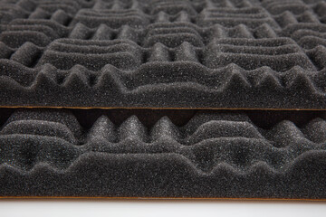 Acoustic foam or tiles for sound dampening. Music room. Soundproof room. Maze profile acoustic foam.