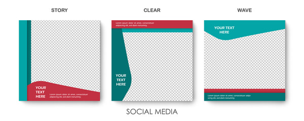 Social media editable post banner. Web banners for social media. Clear and simple colorful rounded design, vector illustration.