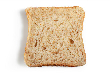 Slice of bread on a white background