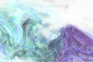 Watercolor abstract painting with pastel colors for poster, wall art, banner, card, book cover or packaging. Modern painting of soothing brush strokes resembling alcohol inks.