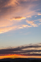 Allassac (Corrèze, France) - Coucher de soleil nuageux