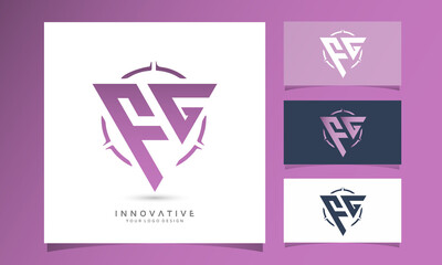 Alphabet FG fitness vector logo design, Graphic designer studio Concept.