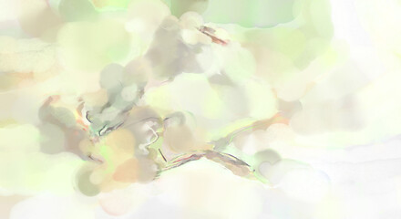 Watercolor abstract painting with pastel colors for poster, wall art, banner, card, book cover or packaging. Modern painting of soothing brush strokes resembling alcohol inks.