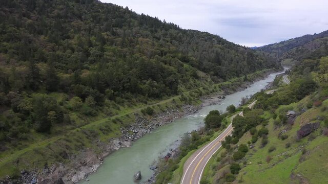 Retired Railway and Tunnel near Ukiah California Drone Scenic View