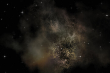 Fototapeta na wymiar Star field in galaxy space with colorful nebula. Sci fi background of deep space. Ethereal wallpaper.