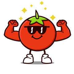 cute tomato cartoon mascot character