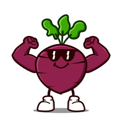 cute beetroot cartoon mascot character