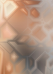 Layers of colorful and vibrant geometrical shapes. Digital illustration of a tech layout. Futuristic design template.