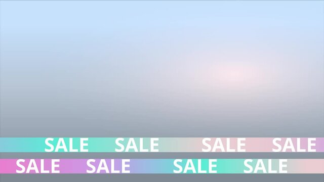 Sale abstract motion video for web banners and social media, pink, purple and menta with two metallic 3d spheres,