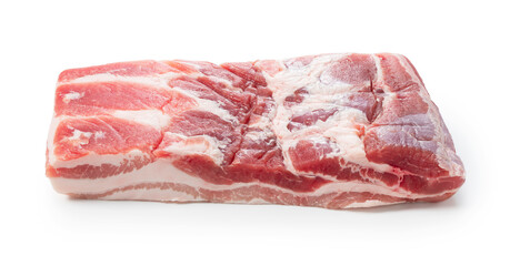 Pork belly on a white background