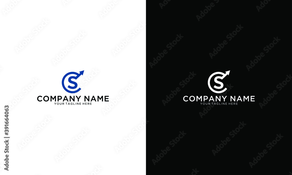 Poster initial letter cs with linked circle logo