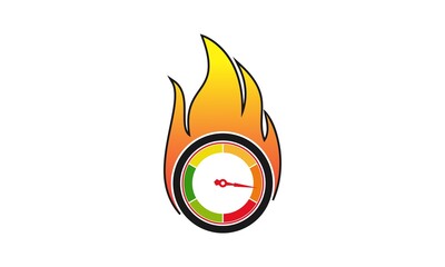 Fototapeta Speedometer with fire illustration vector obraz