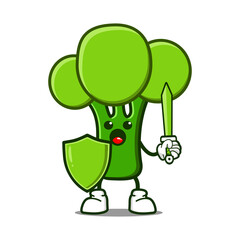 cute broccoli cartoon mascot character