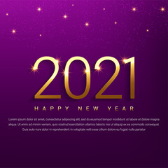 Fototapeta na wymiar Happy New Year 2021 greeting card