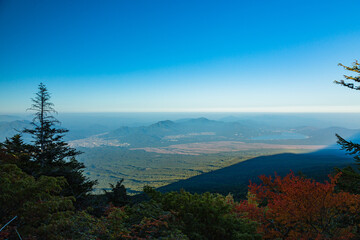 日本　山梨県、富士スバルライン五合目から眺める景色