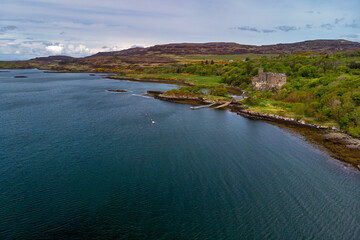 Obraz premium Dunvegan Castle photographed in Scotland, in Europe. Picture made in 2019.