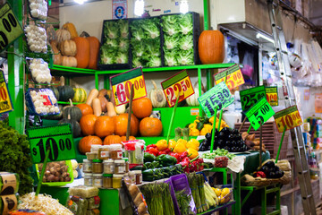 organic fresh vegetables at Mexican street farmers market