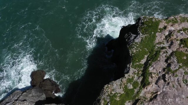 Arched Rock Rugged Coastline Scenic Landscape Jenner California Drone View