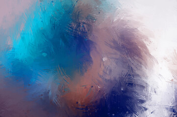 Fototapeta premium Painted composition with vibrant brush strokes. Textured colorful painting. Paint brushed wallpaper.
