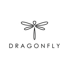 Illustration abstract dragonfly feminine logo design vector