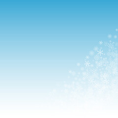 Gray Snowflake Vector Blue Background. Xmas 