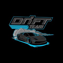 grey and blue car vector drift team © Sherdzain