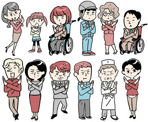 Various professions and people's NG poses