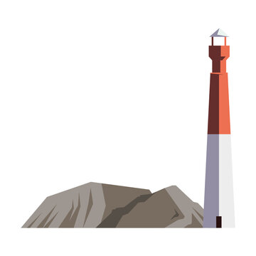 light house tower building with peaks scene