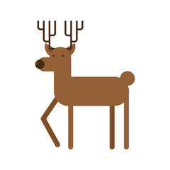 happy merry christmas reindeer icon