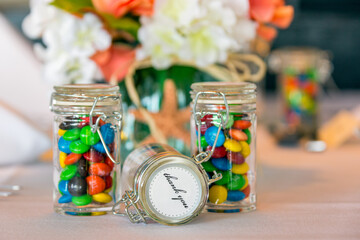 thank you gift candy in jars