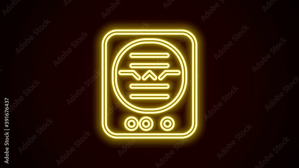 Aufkleber glowing neon line attitude indicator is an instrument used in an aircraft to inform the pilot of the