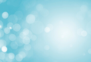 White lights bokeh, Defocus glitter blur on soft blue texture background. Bokeh christmas blurred...