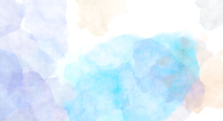 Watercolor painted background with blots and splatters. Brush stroked painting. 2D Illustration.