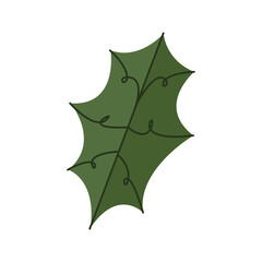 Naklejka premium happy merry christmas leaf plant