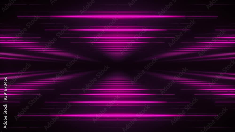 Poster abstract pink futuristic background. space from glowing neon light triangle tubes of astera on black
