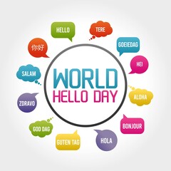 World Hello Day Vector Illustration. Suitable for greeting card poster and banner