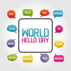 World Hello Day Vector Illustration. Suitable for greeting card poster and banner