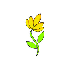 vector of yellow flower in bloom