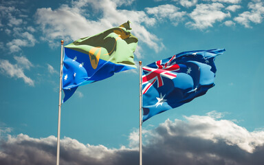 Beautiful national state flags of Australia and Christmas Island.