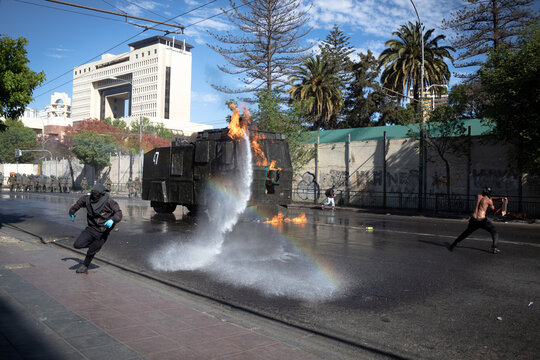 Protesta en el Congreso de Valparaiso, Chile