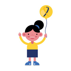 girl with syndrome down ribbon campaign in balloon helium