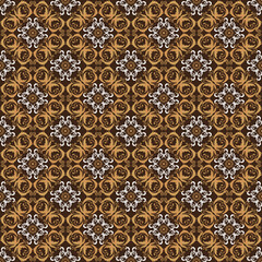 Beautiful flower patterns on typical Solo batik with blend gold brown color design.