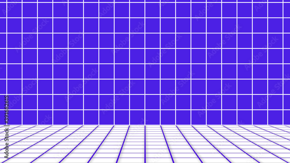 Poster abstract retro sci-fi background futuristic pattern grid of the 80s - 90s. digital cyber surface. su