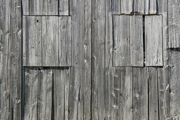 Old wooden plank barn
