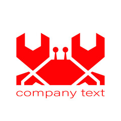 Red crab logo, repair idea, service wrench