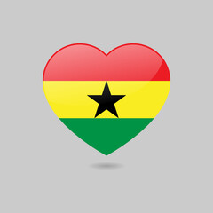 Vector Glossy Ghana Flag Heart