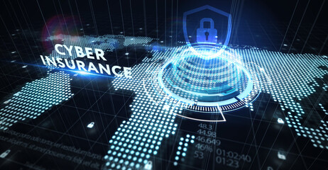 Cyber security data protection business technology privacy concept. Cyber insurance