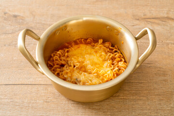Korean spicy instant noodle with cheese