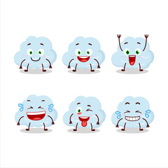 Cartoon character of blue cloud with smile expression